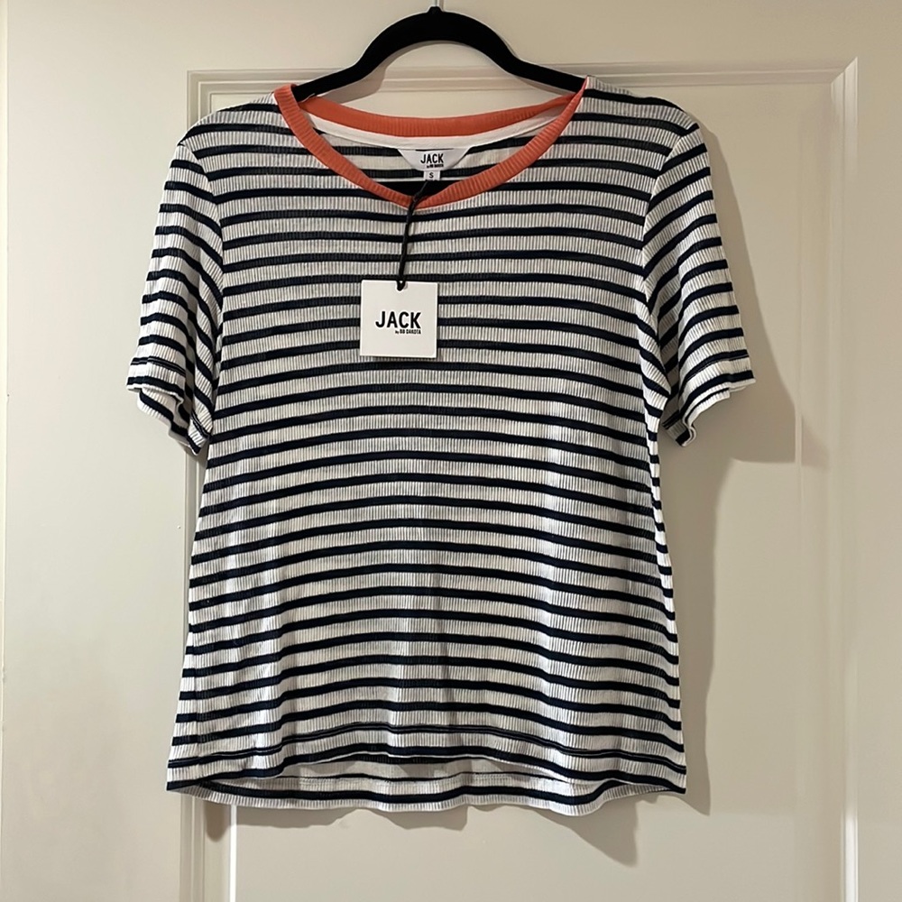 NWT Jack by BB Dakota Ribbed Striped Tee size small
